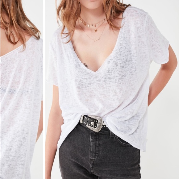 Textured Knit V-neck tee - Picture 5 of 5